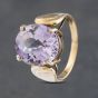 Second Hand 9ct Yellow Gold Amethyst Large Oval Dress Ring 41102922