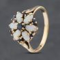 Second Hand 9ct Yellow Gold Sapphire & Opal Cluster Ring 41102930