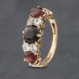 Second Hand 9ct Yellow Gold Garnet White Spinels Seven Stone Ring 41102938