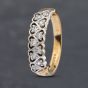 Second Hand 9ct Yellow Gold Cubic Zirconia Hearts Design Two Row Ring 41102960