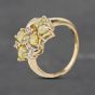 Second Hand 9ct Yellow Gold Peridot & White Topaz Cluster Ring 41103021