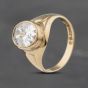 Second Hand Vintage 9ct Yellow Gold Cubic Zirconia Oval Dress Ring 41103023