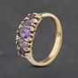 Second Hand 9ct Yellow Gold Amethyst Five Stone Ring 41103055