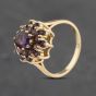 Second Hand 9ct Yellow Gold Amethyst Cluster Ring 41103058