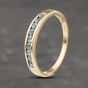 Second Hand 9ct Yellow Gold Aquamarine Channel Set Half Eternity Ring 41103097
