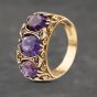 Second Hand Vintage 9ct Yellow Gold Amethyst Seven Stone Ring 41103100