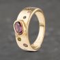 Second Hand 9ct Yellow Gold Tourmaline & Pink Tourmaline Rubover Dress Ring 41103106