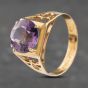 Second Hand Vintage 9ct Yellow Gold Amethyst Dress Ring 41103128