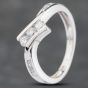 Second Hand 9ct White Gold Cubic Zirconia Crossover Three Stone Ring 41103165