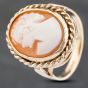 Second Hand 9ct Yellow Gold Cameo Oval Dress Ring 41103188