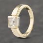 Second Hand 9ct Yellow Gold Cubic Zirconia Square Cut Dress Ring 41103226