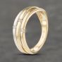 Second Hand 9ct Two Colour Gold Cubic Zirconia Three Row Band Ring 41103235