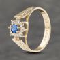 Second Hand 9ct Yellow Gold Synthetic Stone & White Synthetic Stone Cluster Ring 41103243