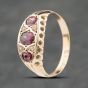 Second Hand Vintage 9ct Yellow Gold Amethyst & Seed Pearl Oval Ornate Dress Ring 41103248