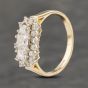 Second Hand 9ct Yellow Gold Cubic Zirconia Multi Cut Stones Cluster Ring 41103265