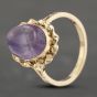 Second Hand 9ct Yellow Gold Amethyst Cabachon Dress Ring 41103287