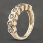 Second Hand 9ct Yellow Gold Cubic Zirconia Rubover Set Half Eternity Ring 41103303