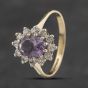 Second Hand 9ct Yellow Gold Amethyst & Cubic Zirconia Cluster Ring 41103356