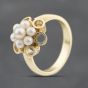 Second Hand 14ct Yellow Gold Cultured Pearl Cluster Ring 41103357