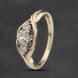 Second Hand 9ct Yellow Gold Cubic Zirconia Three Stone Ring 41103375