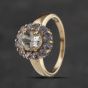 Second Hand 9ct Yellow Gold Tanzanite & White Topaz Cluster Ring 41103383
