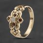 Second Hand 9ct Yellow Gold Garnet & Cubic Zirconia Dress Ring 41103384