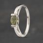 Second Hand 9ct White Gold Green Amethyst Oval Dress Ring 41103402