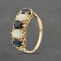 Second Hand 9ct Yellow Gold Sapphire & Opal Five Stone Ring 41103418