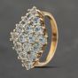 Second Hand 9ct Yellow Gold Aquamarine Cluster Ring 41103428