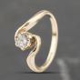 Second Hand 9ct Yellow Gold Cubic Zirconia Twist Solitaire Ring 41103452