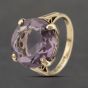 Second Hand 9ct Yellow Gold Amethyst Large Round Dress Ring 41103458