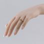 Second Hand 14ct Rose Gold Paste Flower Shoulders Dress Ring 41103465