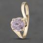 Second Hand 9ct Yellow Gold Kunzite Twist Ring 41103473