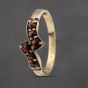 Second Hand 9ct Yellow Gold Garnet Crossover Ring 41103477