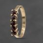 Second Hand 9ct Yellow Gold Garnet Five Stone Ring 41103478
