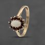 Second Hand 9ct Yellow Gold Opal & Garnet Cluster Ring 41103479