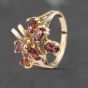 Second Hand 9ct Yellow Gold Tourmaline Large Fancy Cluster Ring 41103480