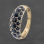 Second Hand 9ct Yellow Gold Sapphire Pave Style Band Ring 41103493