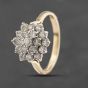 Second Hand 14ct Yellow Gold Cubic Zirconia Round Cluster Ring 41103499