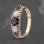 Second Hand 9ct Yellow Gold Amethyst & Opal Five Stone Ring 41103504