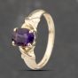 Second Hand 9ct Yellow Gold Amethyst Oval Dress Ring 41103507