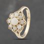 Second Hand 9ct Yellow Gold Opal Flower Cluster Ring 41103512