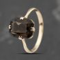 Second Hand Yellow Gold Smokey Quartz Oblong Dress Ring 41103522