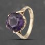 Second Hand 9ct Yellow Gold Amethyst Large Round Dress Ring 41103530