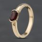 Second Hand 9ct Yellow Gold Garnet Oval Dress Ring 41103555