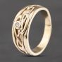 Second Hand 9ct Yellow Gold Cubic Zirconia Clogau Celtic Style Band Ring 41103590