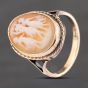 Second Hand Vintage Yellow Gold Oval Three Graces Cameo Ring 41103592