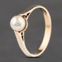 Second Hand 9ct Yellow Gold Tension Set Cultured Pearl Dress Ring 41103593