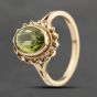 Second Hand 9ct Yellow Gold Peridot Oval Twist Edge Dress Ring 41103612