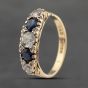Second Hand 9ct Yellow Gold Spinel Blue & White Five Stone Ring 41103619